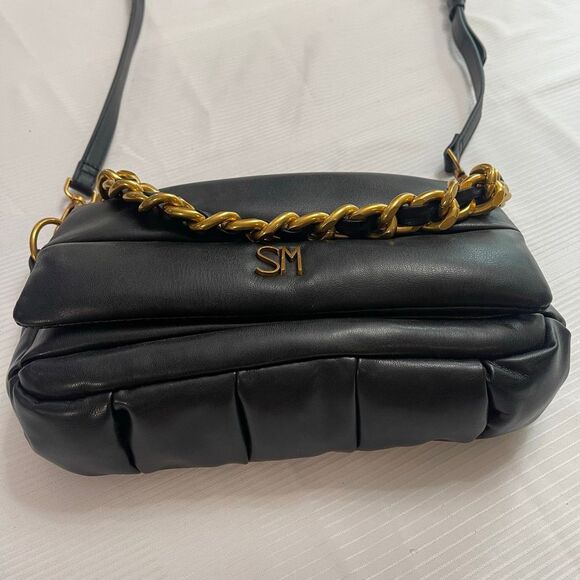 Steve Madden Black Quilted Coleman Purse Handbag - Picture 3 of 13